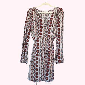 Groovy Floral Long Sleeve Mini Dress 🌼